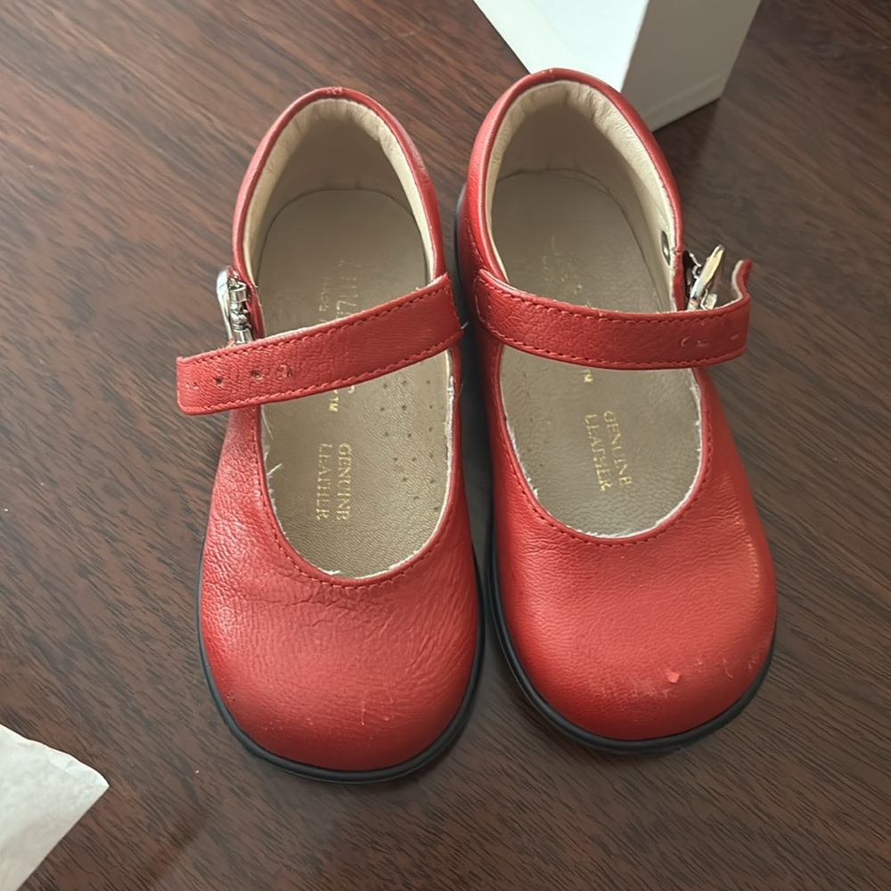 Little Eric Red Leather Mary Jane Shoes Sz 21 (Euro)
